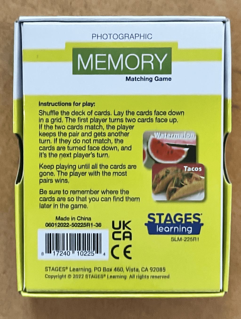 Foods Memory Game