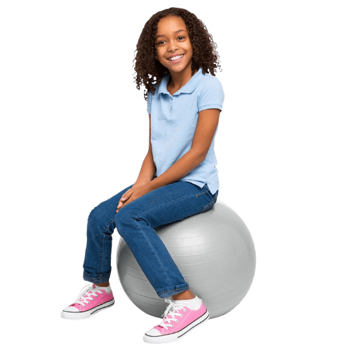 Weighted Yoga/Balance Ball Chair For Kids Up to 5' Tall- Silver