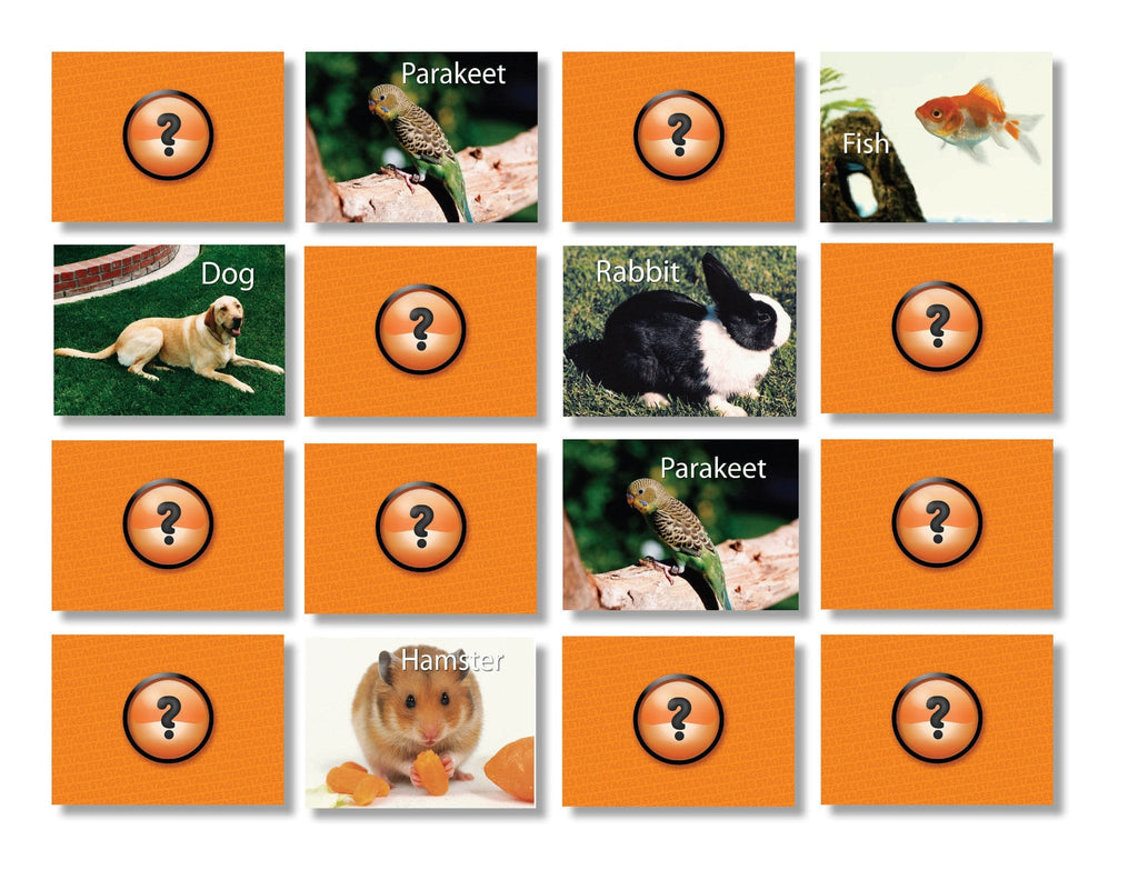 Pets Memory Card Game