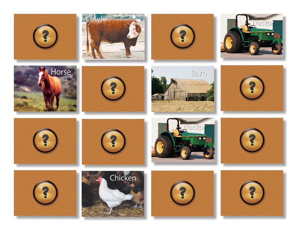 On The Farm Memory Game