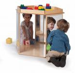 Young children playing with the Hexagon Mirror Discovery Center